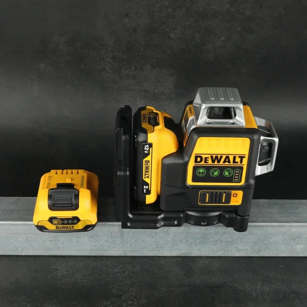 2026 DEWALT DW089LG Laser Level 12-Line 3-Sides 360-Degree Vertical Lines Outdoor Use with 12V Lithium Battery Laser Level Meter