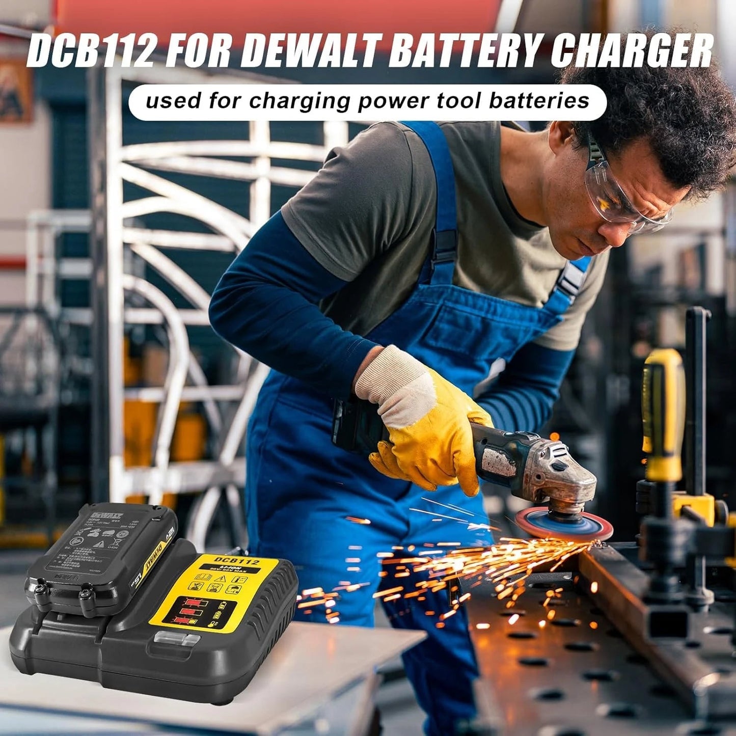 DCB112 Lithium Battery Charger For Dewalt 10.8V 14.4V 18V 20V DCB206 DCB205 DCB204 DCB203 DCB120,DCB107 DCB115