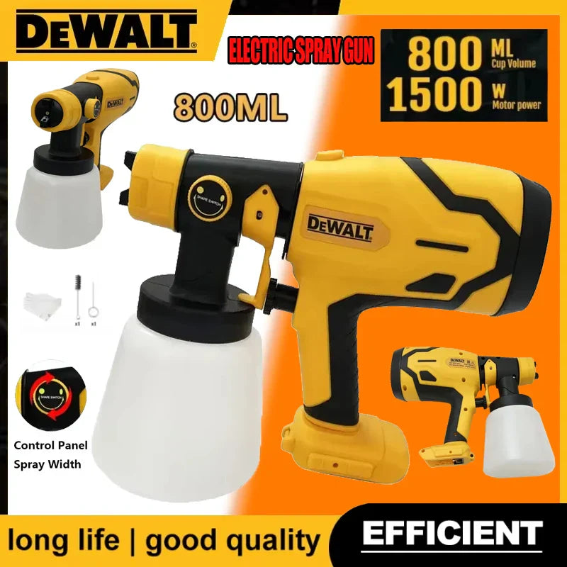New 2026 Dewalt Cordless Electric 800ML Spray Gun Paint Sprayer High Power Auto Furniture Coating Airbrush For Dewalt Battery