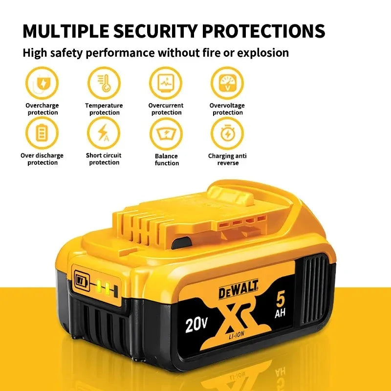 Original DEWALT battery 20V 2AH/5AH/6Ah & 60V-9AH rechargeable lithium-ion battery,DCB205 DCB201 DCB203 Power Tool battery. DEWALT 20V battery