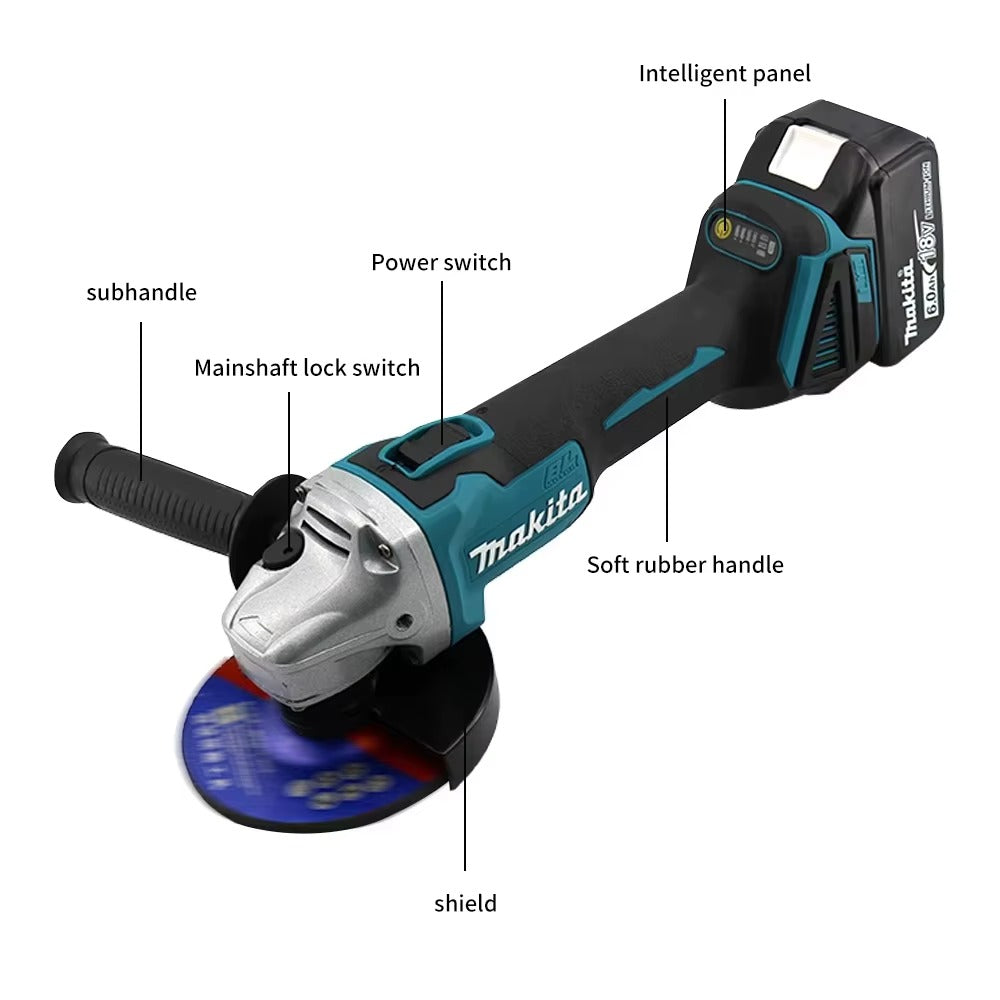 Makita DGA404 125mm Brushless Cordless Angle Grinder Rechargeable Lithium Electric (Tool Only)