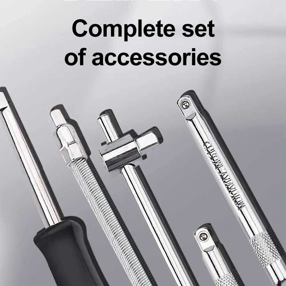 46PCS Ratchet Wrench Tool Set 1/4 Metric Socket Wrench Household Manual Repair Tools for Bike Repair