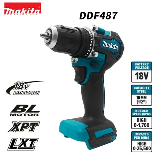 Makita DDF487 18V Brushless Screwdriver Electric Drill Impact Drill Of Decoration Team Power Tools For Makita 18V Battery