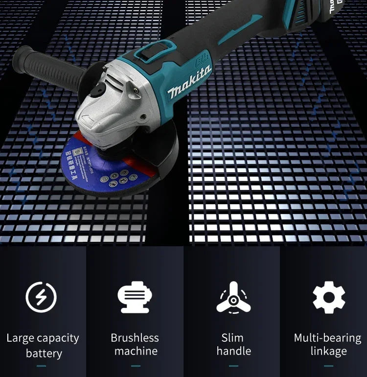 Makita DGA404 125mm Brushless Cordless Angle Grinder Rechargeable Lithium Electric (Tool Only)