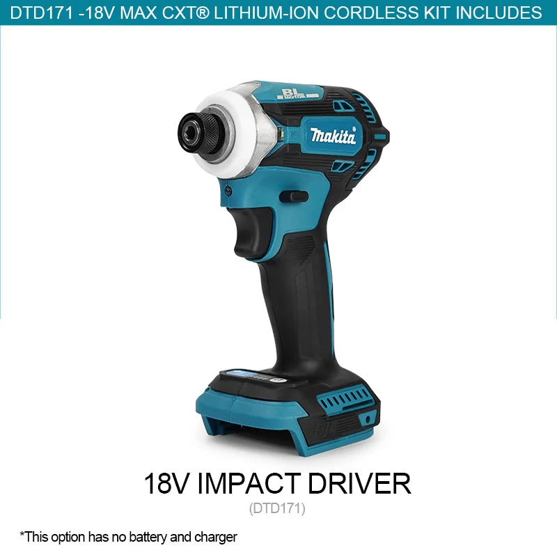 Makita DTD171 Brushless Motor Impact Driver Screwdriver Cordless Rechargeable Drill Power Tool For 18V Battery