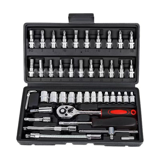 Ratchet Wrench Tool Set 1/4 Metric Socket Wrench Household Manual Repair Tools for Bike Repair