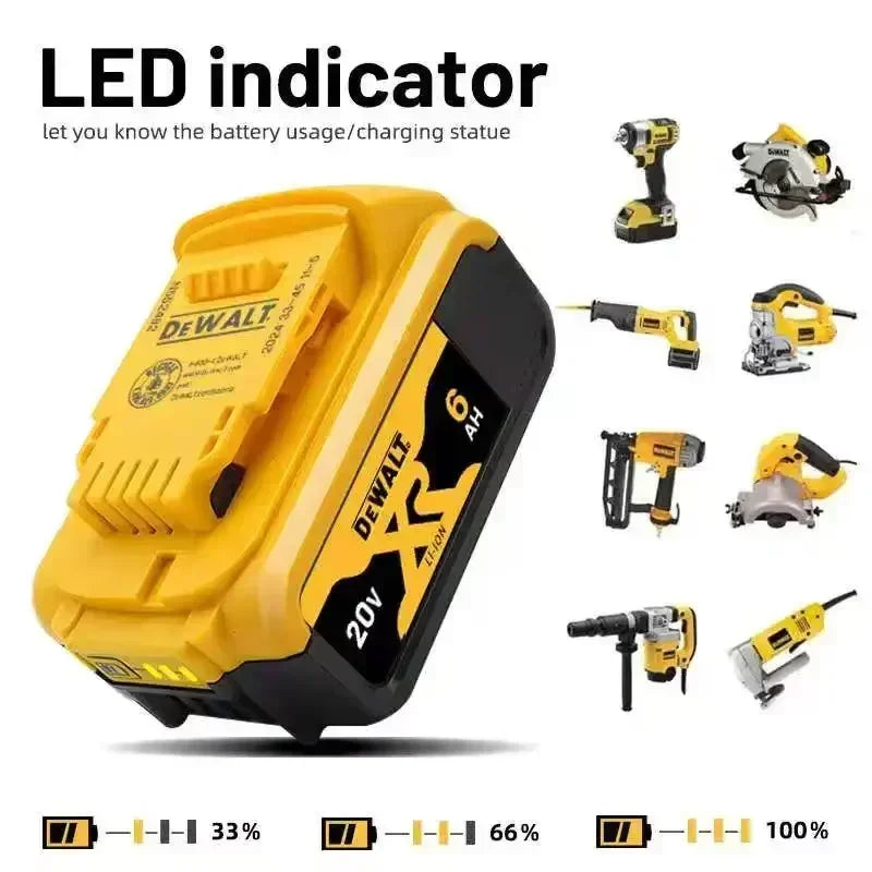 Original DEWALT battery 20V 2AH/5AH/6Ah & 60V-9AH rechargeable lithium-ion battery，DCB205 DCB201 DCB203 Power Tool battery. DEWALT 20V battery