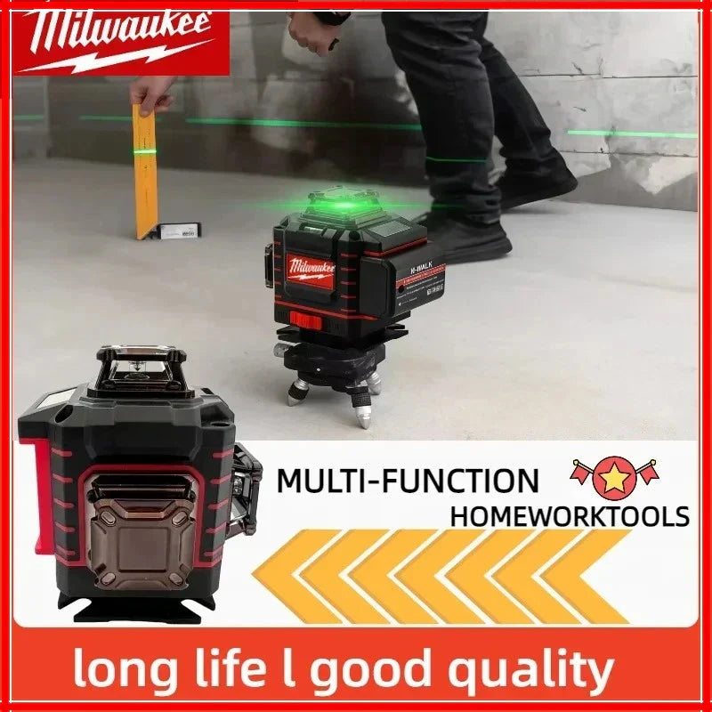 s Sale 20% Milwaukee 3D/4D Laser Level 12/16 Lines Horizontal And Vertical Control 16 Lines 360° Self-leveling Laser Levels Power Tools