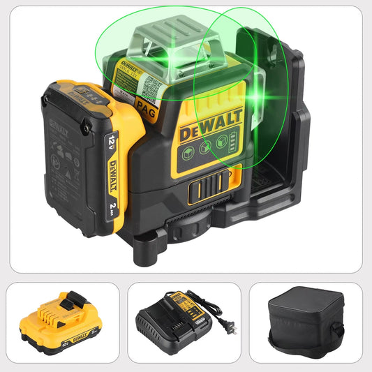 2026 DEWALT DW089LG Laser Level 12-Line 3-Sides 360-Degree Vertical Lines Outdoor Use with 12V Lithium Battery Laser Level Meter