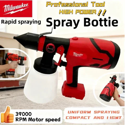 Milwaukee 800ML Paint Spray Gun Tank & 600W 39000 RPM Brushless Motor Auto Furniture Wall Car Sprayer For Milwaukee Battery