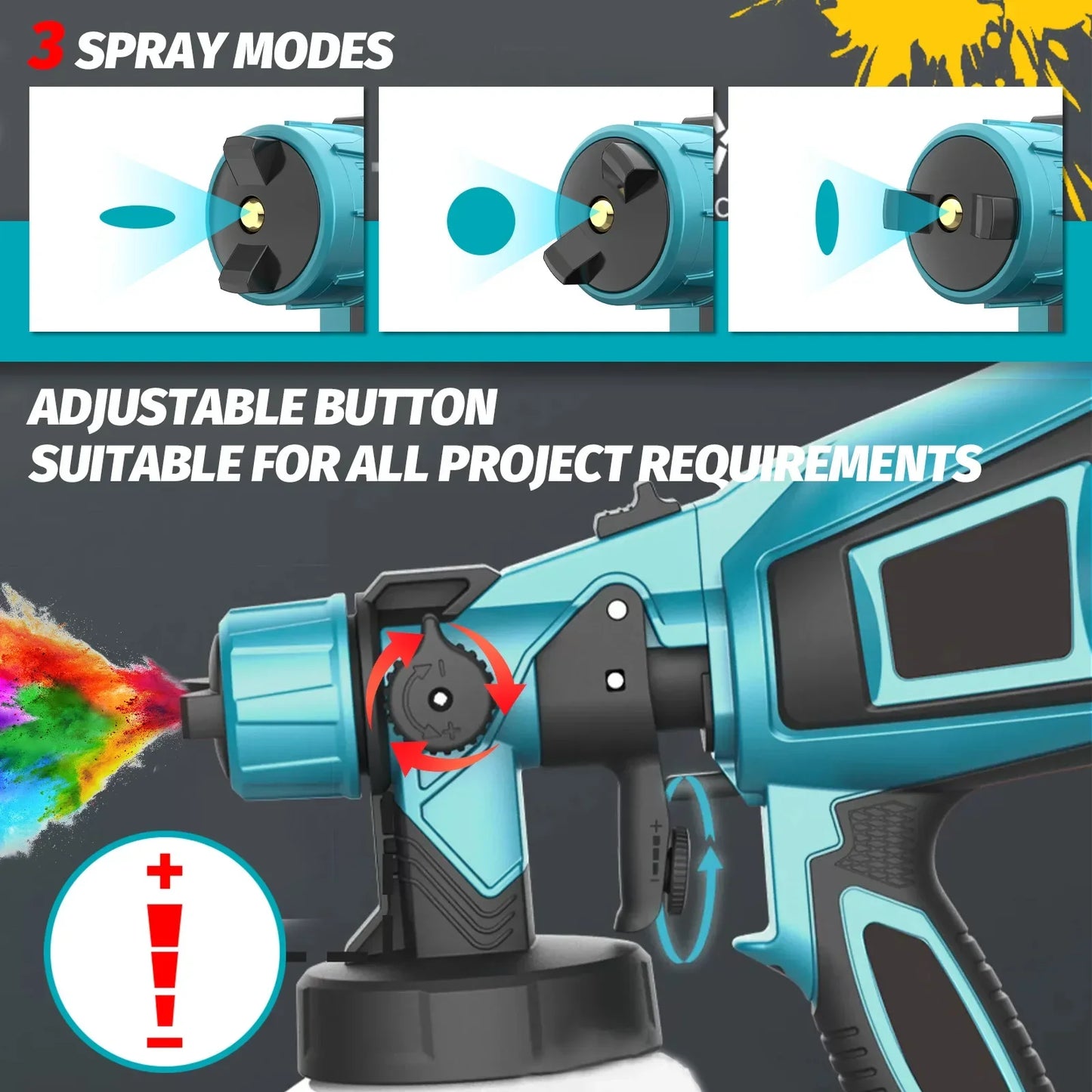 2 Battery Cordless Paint-Sprayer-Spray Gun Airless Home/Outdoor Wall Fence For Makita 18V HVLP 1000ML