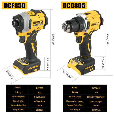 DeWalt Lithium Brushless Motor Screwdriver Electric Screwdriver Electric Hand Drill Impact Drill Combination Kit DCF805 DCD850